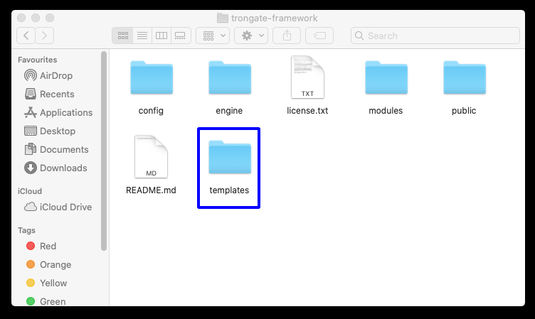 Directory structure of the 'templates' module
