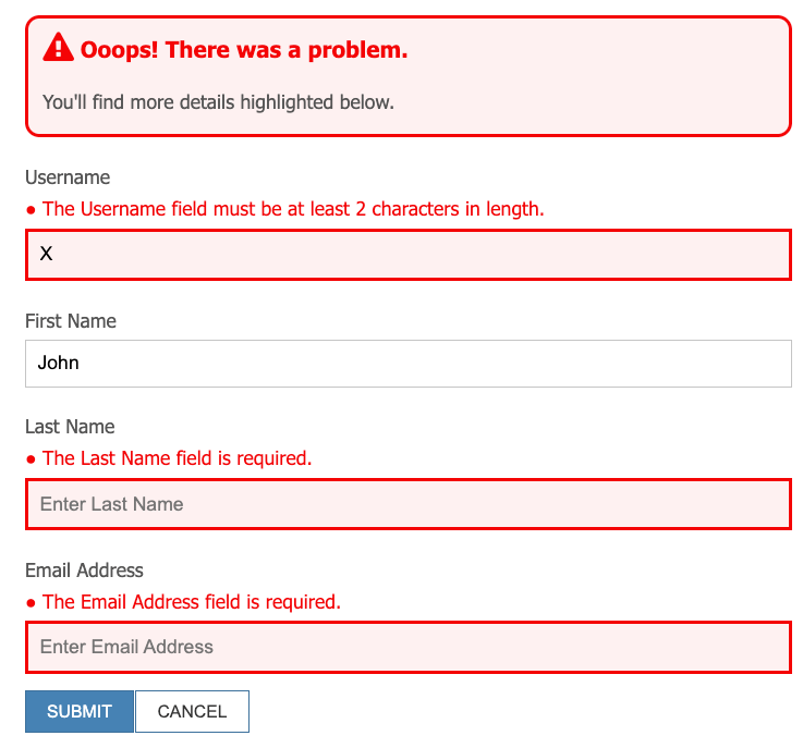 inline form validation errors